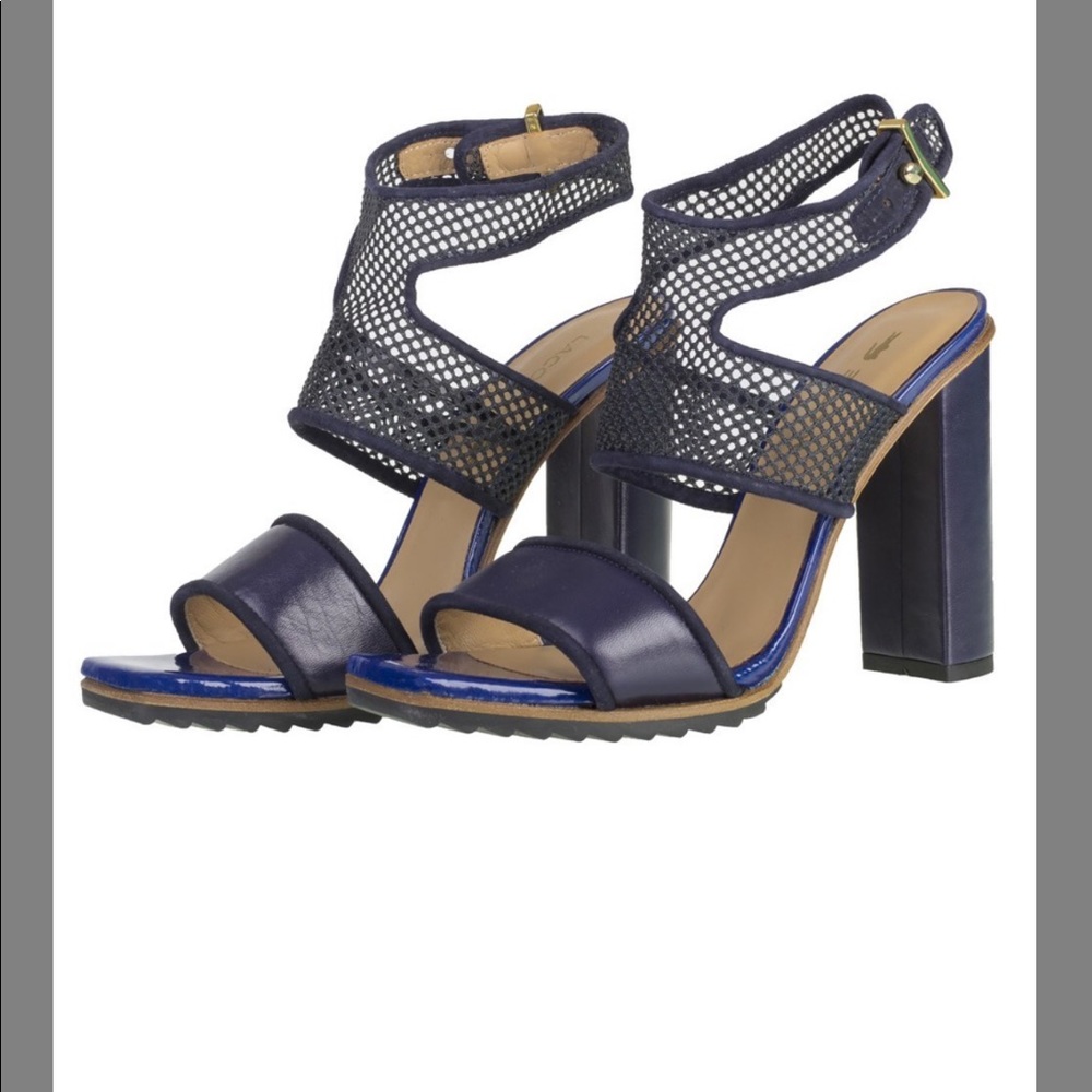 Lacoste navy mesh heels
